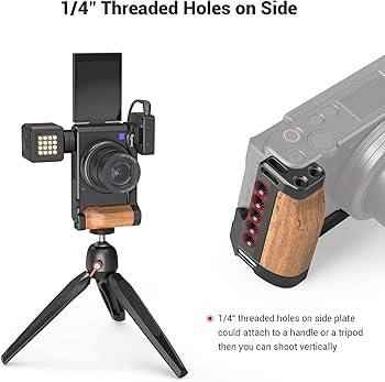 Amazon.com : SMALLRIG L-Shape Bracket Wooden Grip with Cold Shoe
