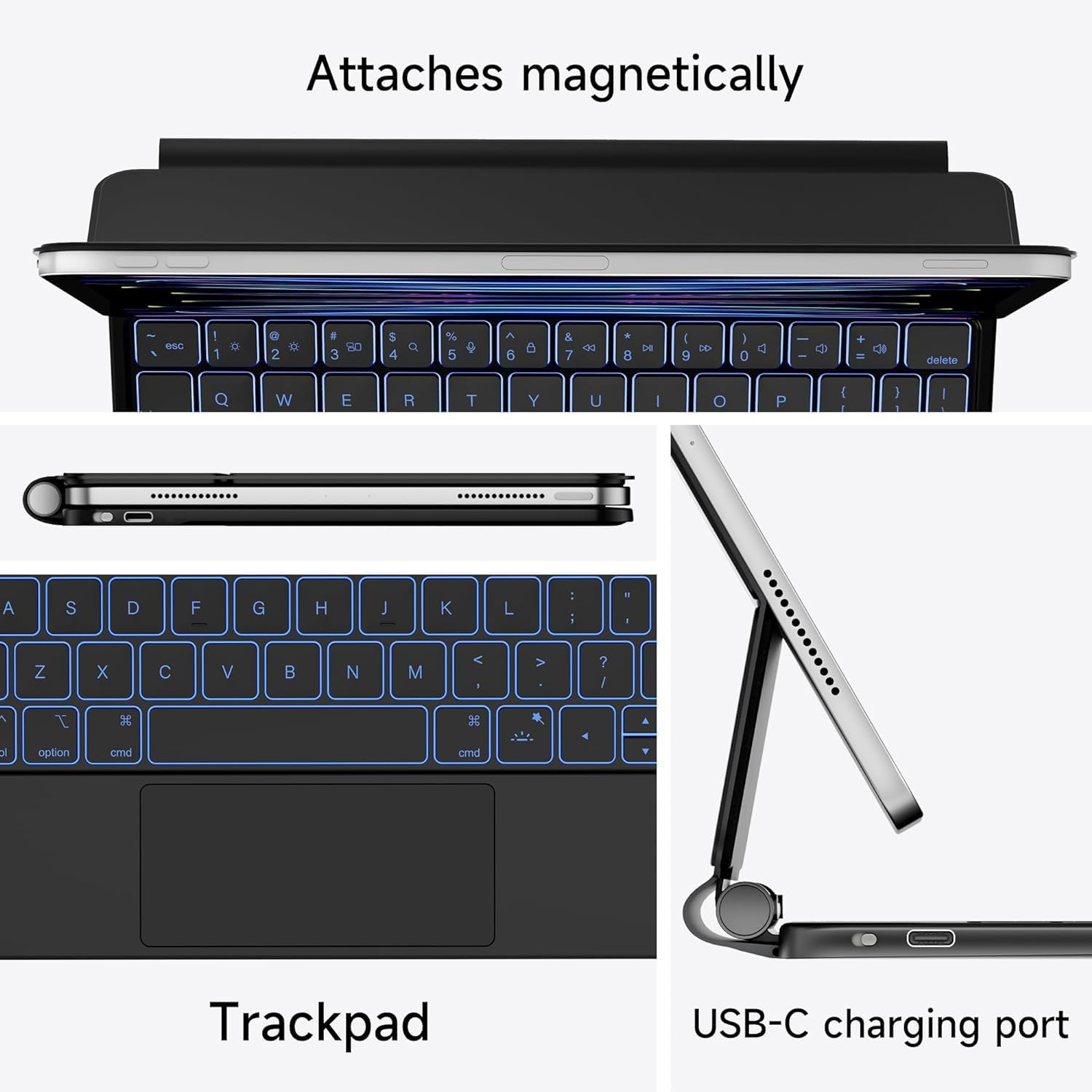 HOM Magic Style Keyboard for iPad Pro 11 (4th,3rd,2nd & 1st Gen