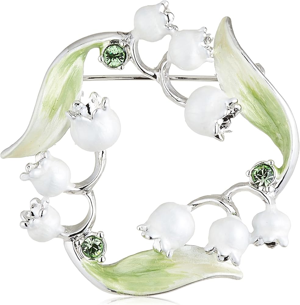 Amazon | 【公式】[ヴァンドームブティック]すずらん リースブローチ