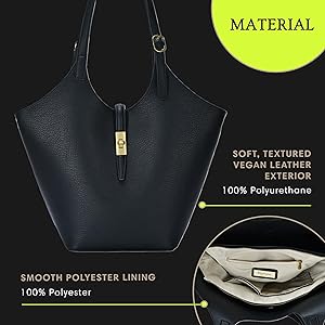Amazon.com: Isabelle 2 in 1 Scoop Neck Tote (Black) - Vegan