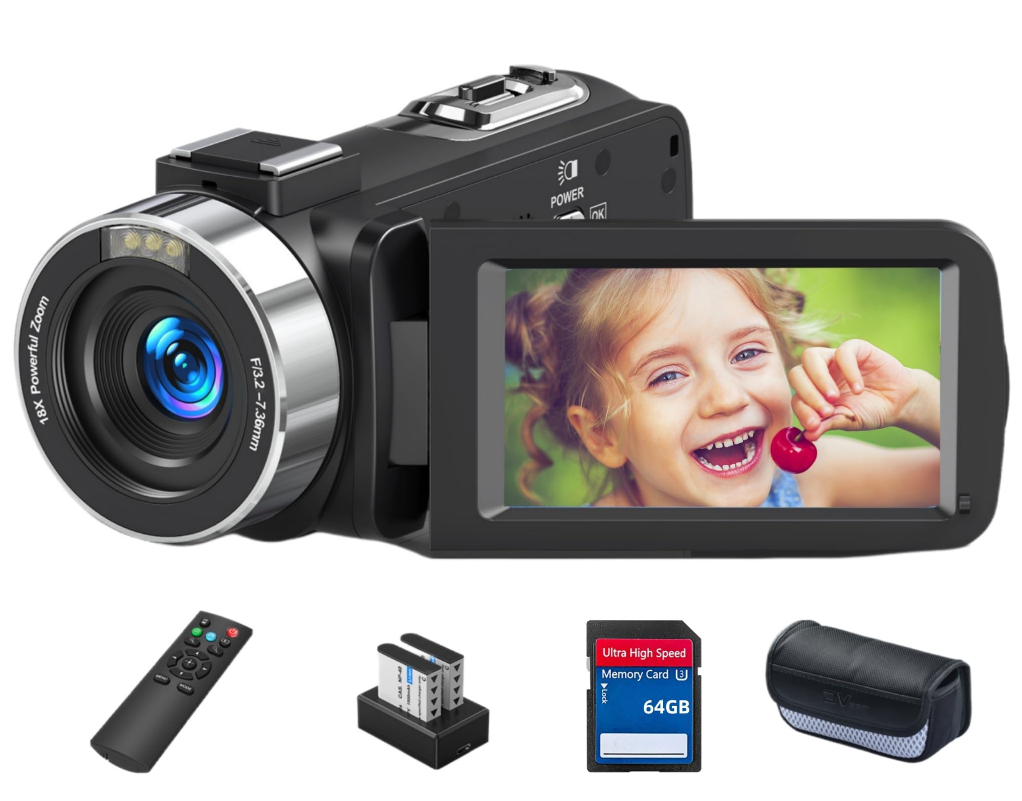 Amazon | ビデオカメラ 8K HDMI出力WIFI機能6400万画素18倍