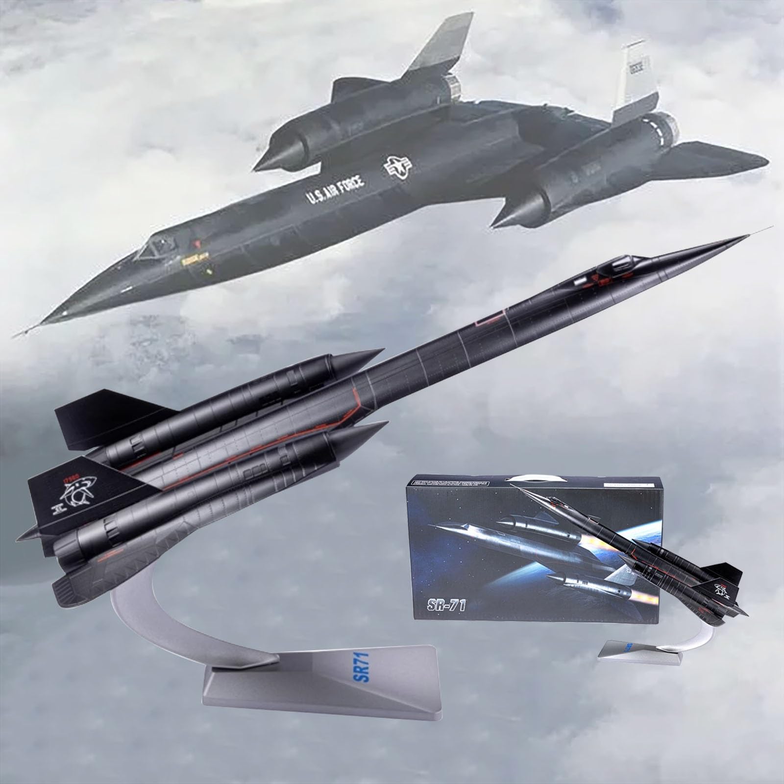 Amazon.co.jp: SR-71 ブラックバード偵察戦闘機モデル 1/72 金属飛行機