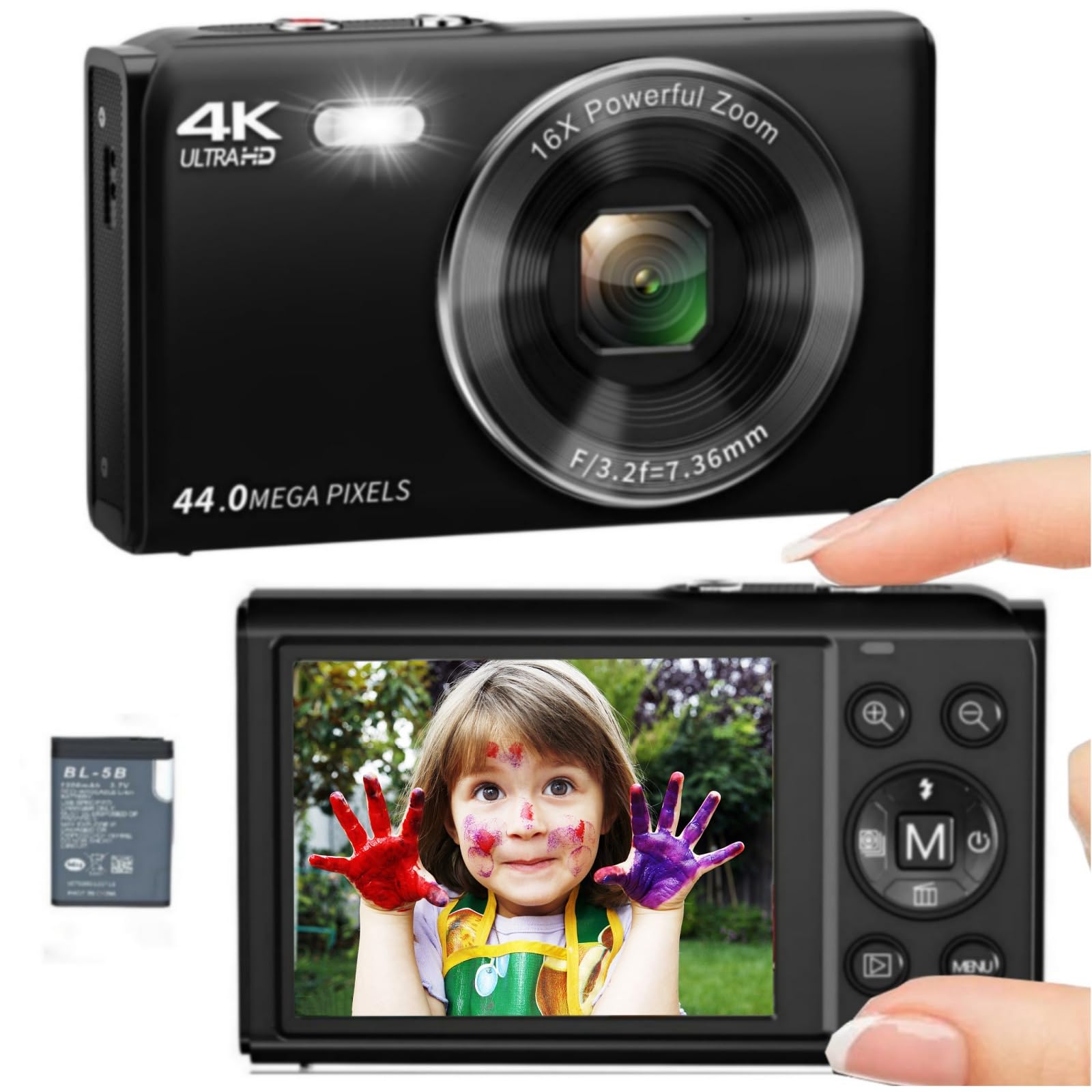 デジタルカメラ4K4800万画素 説明書バッテリー付きフィルムは、はいで