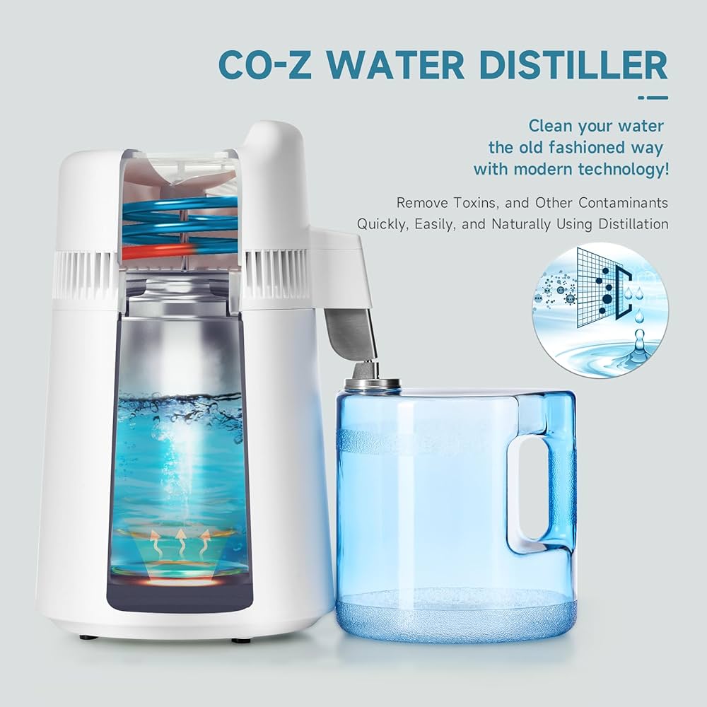 Amazon.com: CO-Z 6L Water Distiller Larger 1.6 Gal Countertop Home