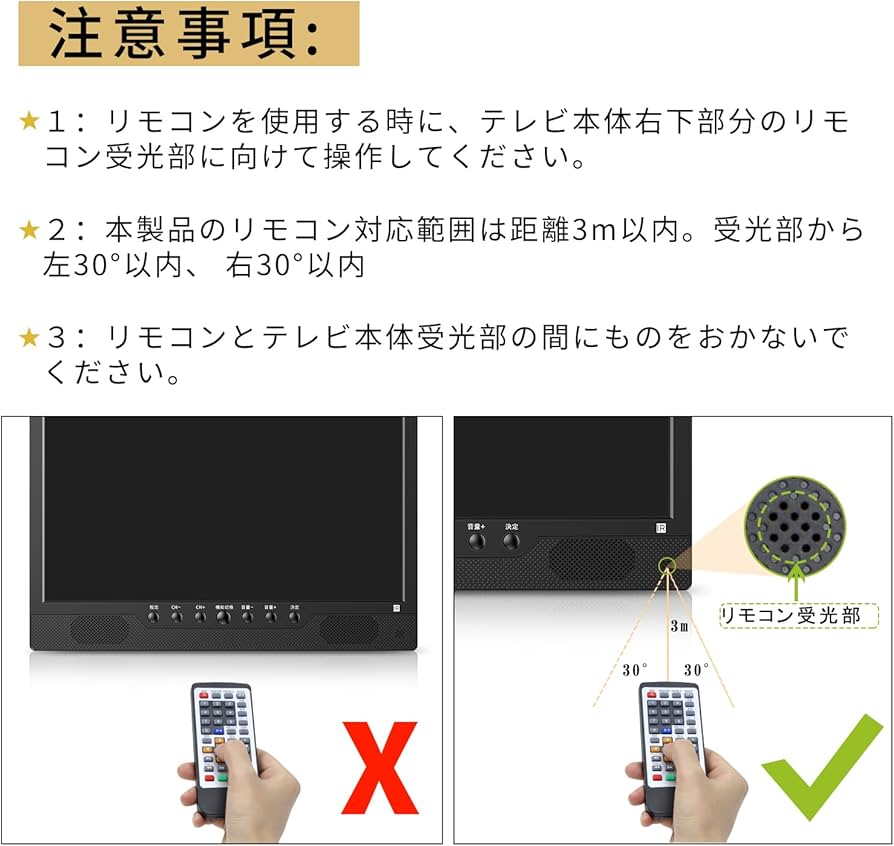 Amazon.co.jp: Tinguテレビリモコン 14.1インチポタブルテレビ対応