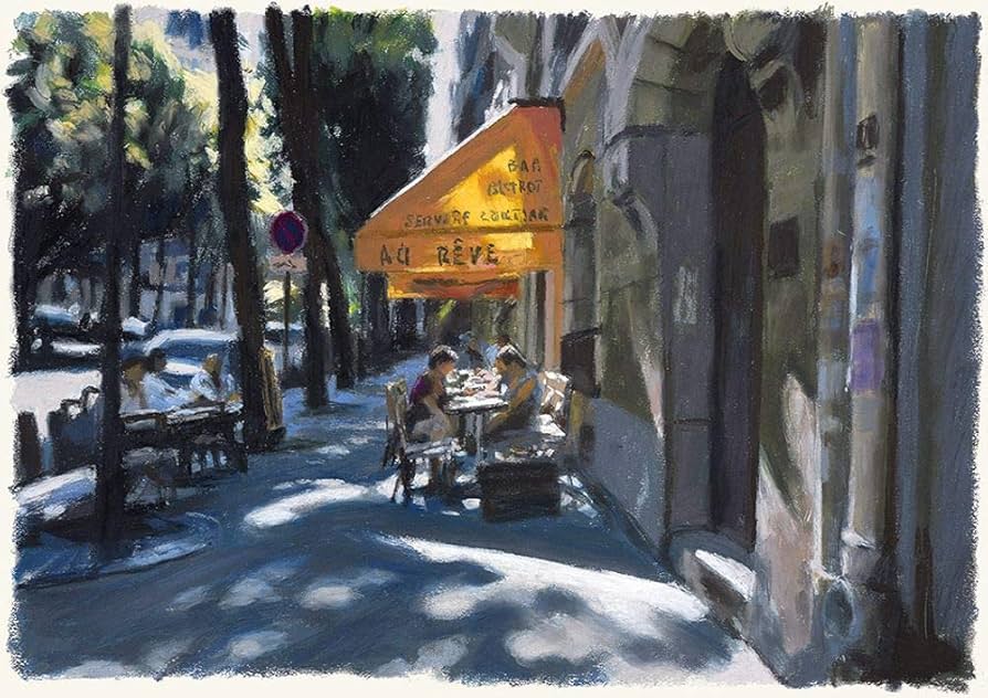 Amazon.co.jp: セイ・ハシモト「木もれ陽のカフェ」 版画 : ホーム