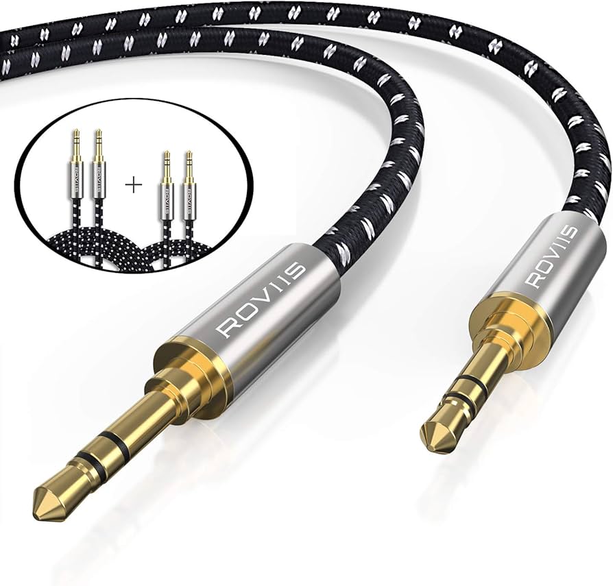 Amazon | ROVIIS オーディオ ケーブル ナイロン編組 線の厚さ4.5mm aux