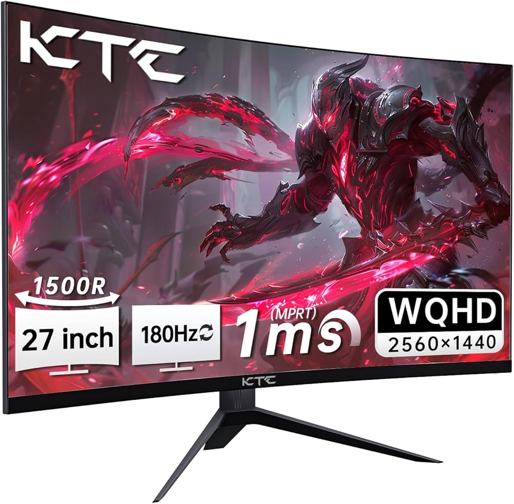 Amazon.co.jp: KTC 27インチ WQHD 180Hz 1ms カーブゲーミングモニター