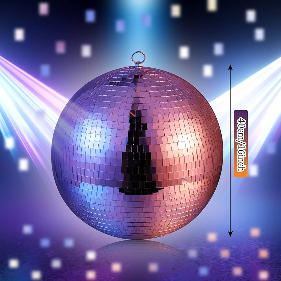 Amazon.co.jp: 16インチ ディスコボール 大型ガラスミラーボール 反射