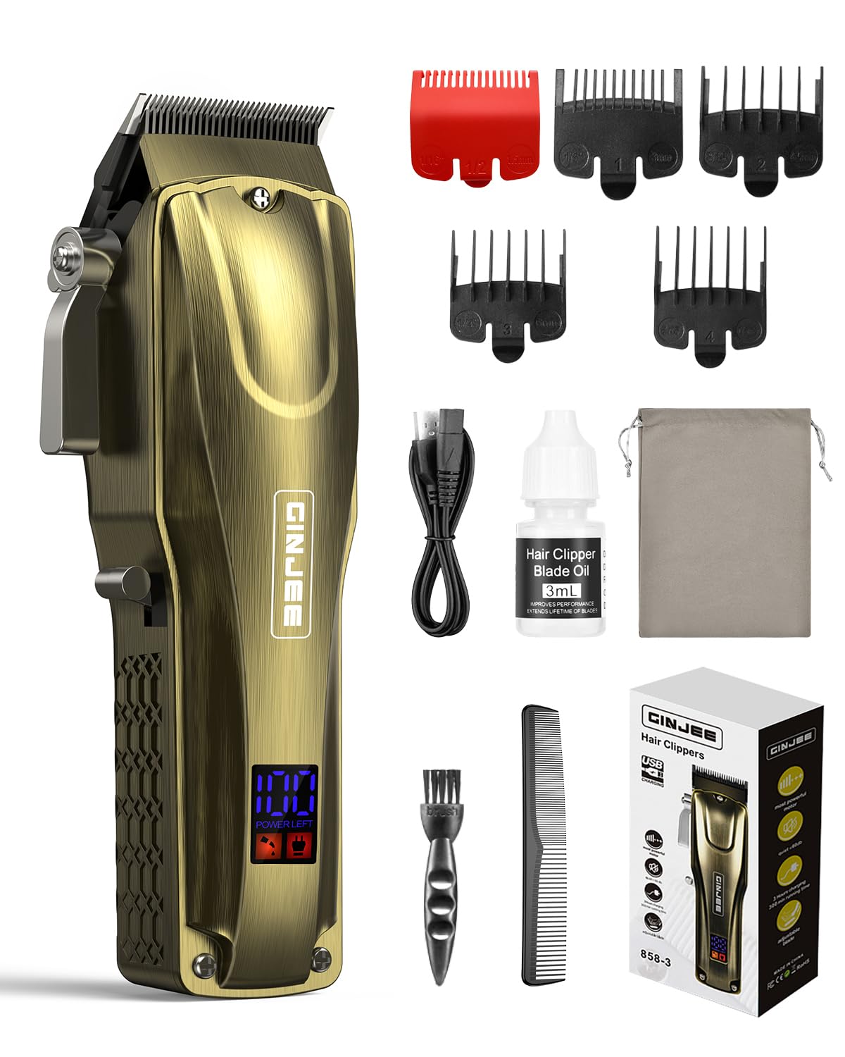 Amazon.com: GinJee Hair Clippers for Men, Cordless & Corded Barber