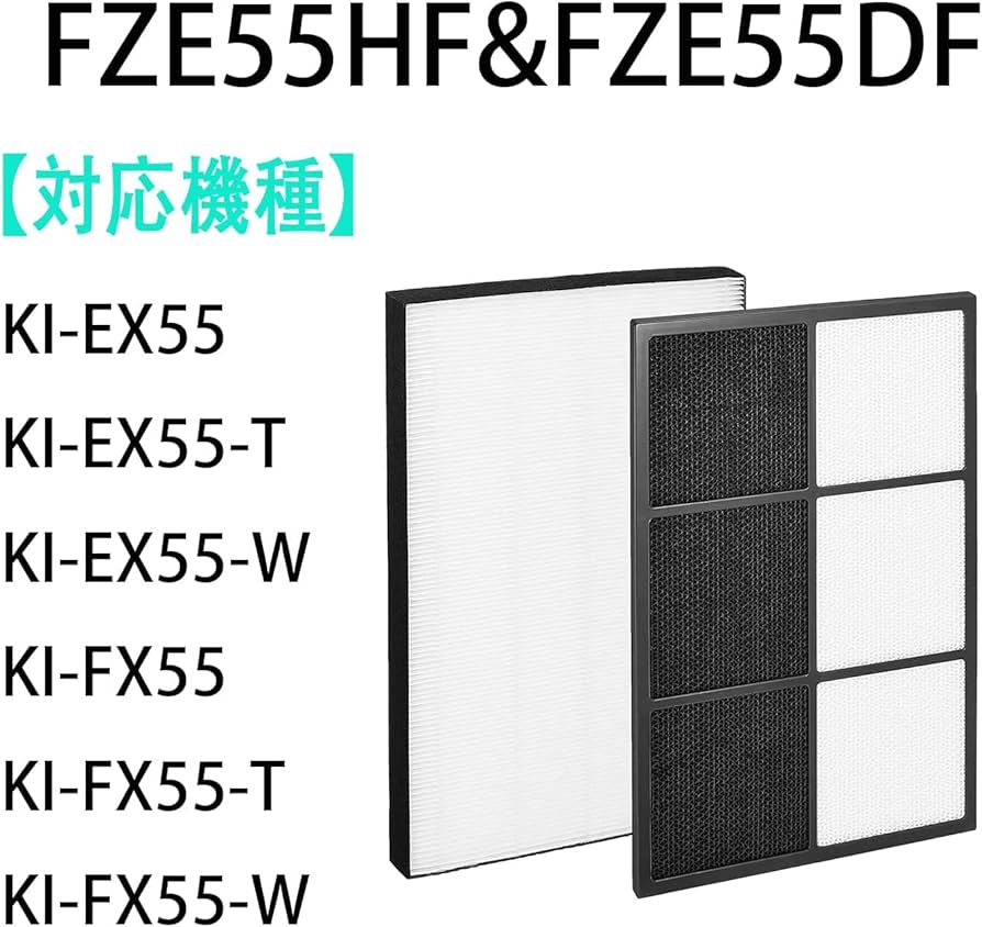 Amazon.co.jp: J&Q FZ-E55HF 集塵フィルター FZ-E55DF 脱臭フィルター