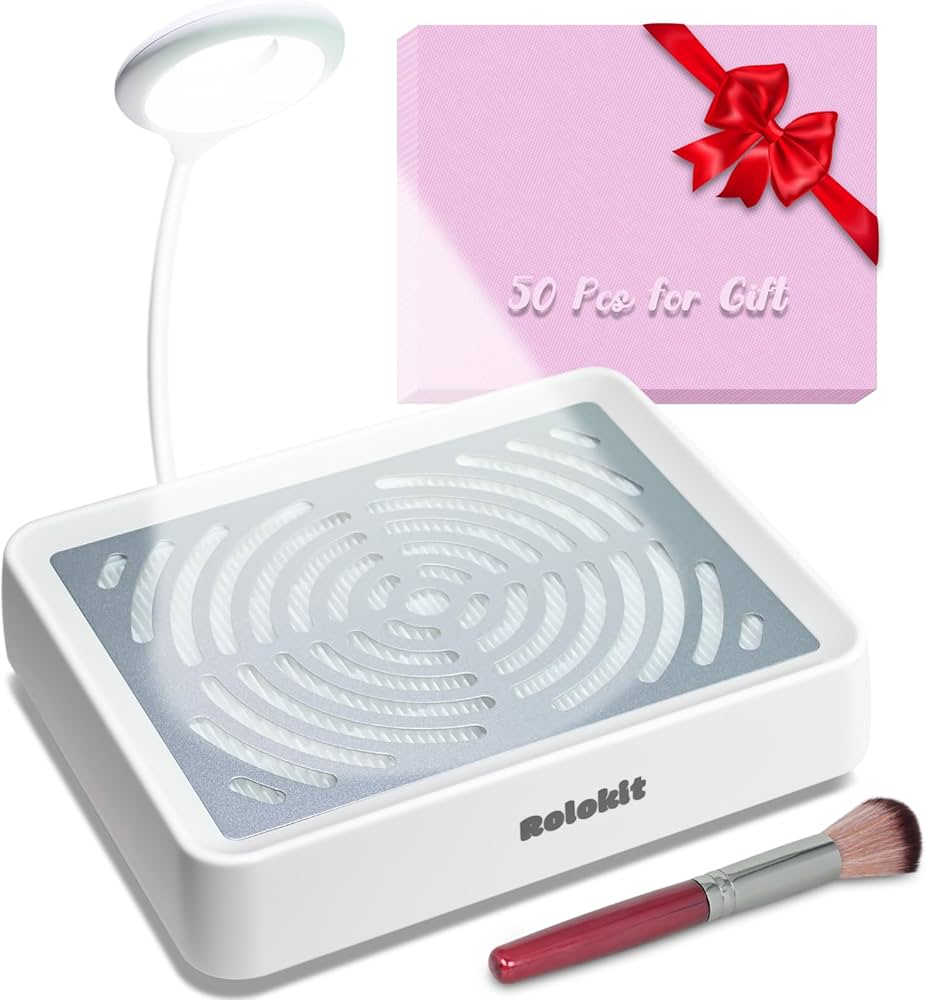 Amazon.com: Rolokit Nail Dust Collector with Lamp&50pcs Disposable