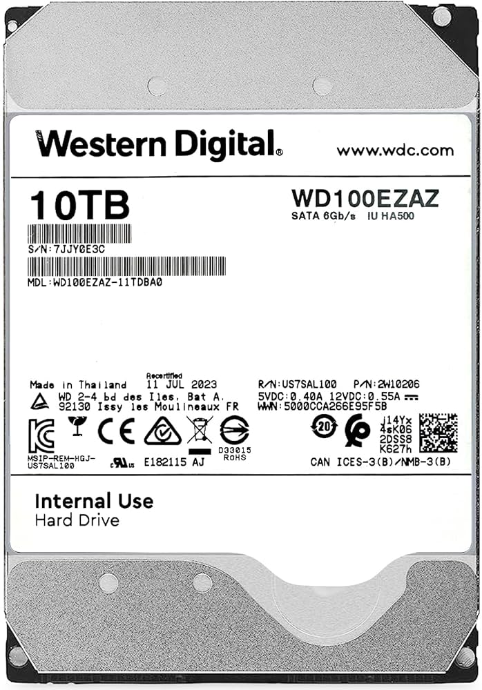 Amazon | 【整備済み品】 WD hdd 10TB 3.5インチ, Digital Western