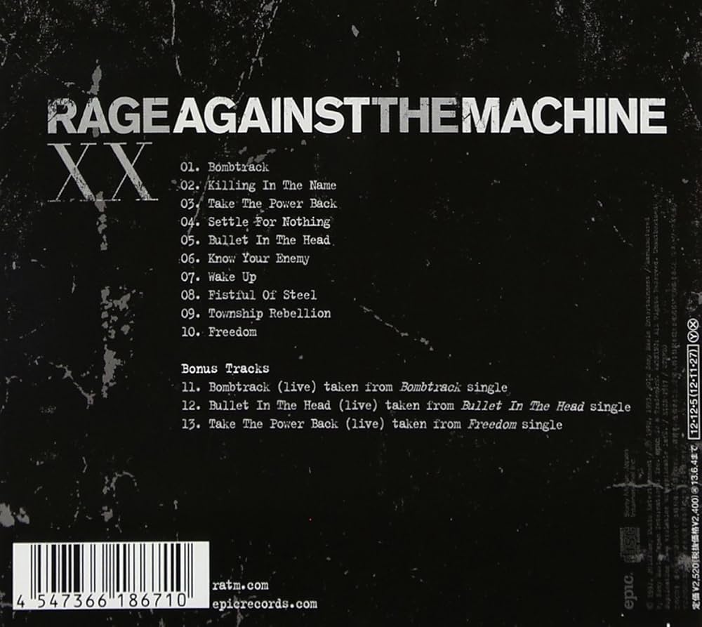 Amazon.co.jp: レイジ・アゲインスト・ザ・マシーン-20thアニヴァー