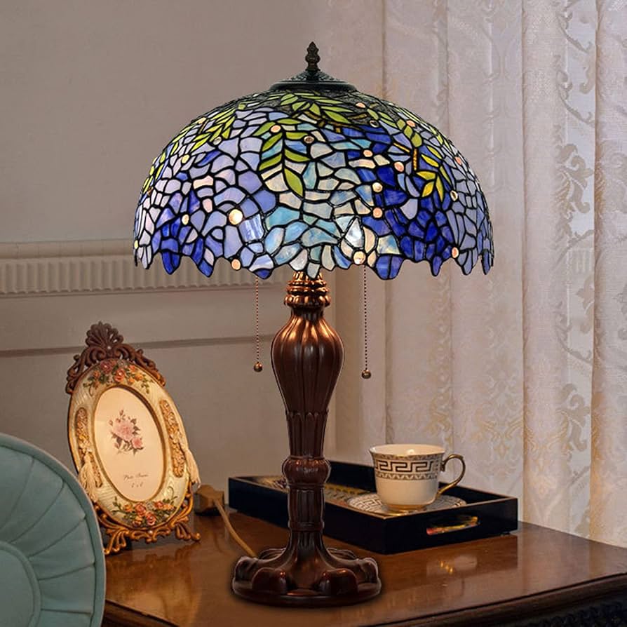 Amazon.co.jp : パープルグリーンブルーテーブルランプ、ティファニー
