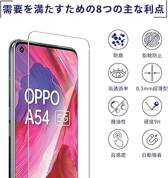 Amazon | [2枚入り] For OPPO A54 5G ガラスフィルム [Gos Elec] 日本