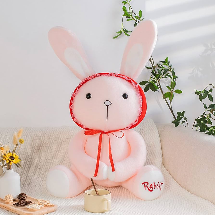 Amazon.co.jp: [LSDZW] やわらかい うさぎのぬいぐるみ 赤い帽子 兎