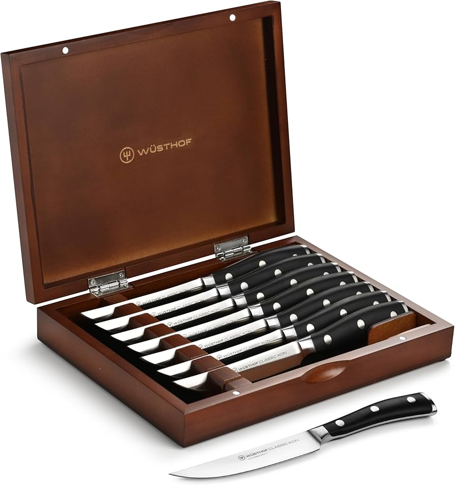 Amazon.com: Wusthof Classic Ikon 8-piece Steak Knife Set with Wood
