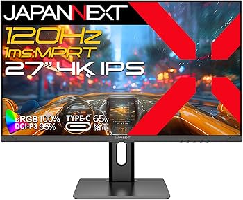 Amazon.co.jp: JAPANNEXT 27インチ IPSパネル搭載 120Hz/1ms(MPRT)対応