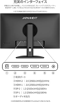 Amazon.co.jp: JAPANNEXT 23.8インチ IPSパネル 180Hz WQHD(2560x1440