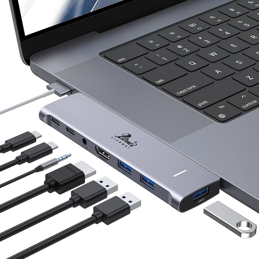 Amazon.com: USB C Hub Adapter for MacBook Pro/Air M1M2M3 2022 2021