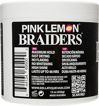 Amazon.com : PINK LEMON Braiding Gel - Maximum Hold, No Flaking