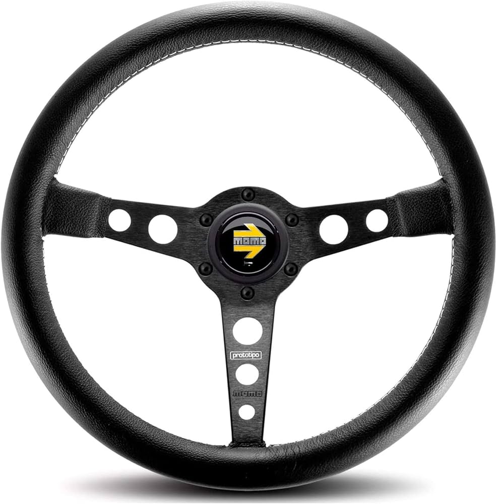 Momo PRO35BK2B Prototipo Black 350 mm Leather Steering Wheel
