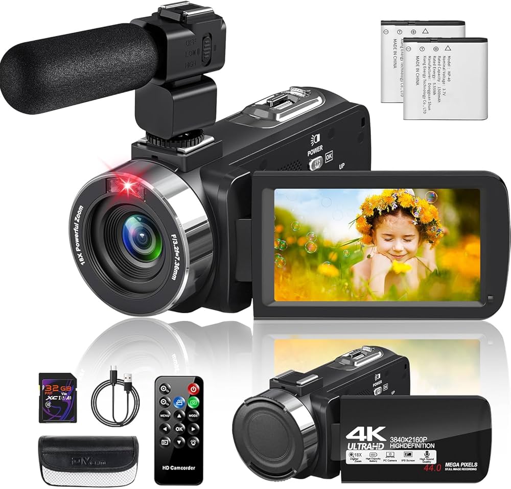 Amazon | ビデオカメラ4K動画4400万画像数YouTubeカメラ ウェブカメラ