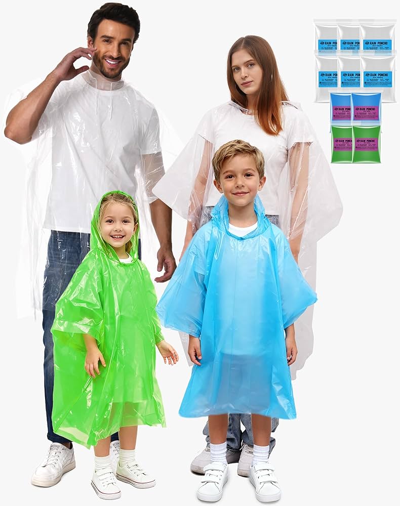 Amazon.com: SANXINHT Disposable Rain Poncho Family 10 Pack for
