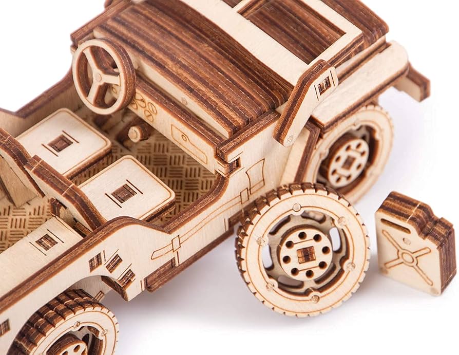 Amazon.co.jp: Wood Trick SUV 車 ミニ3D木製パズル 大人と子供向け