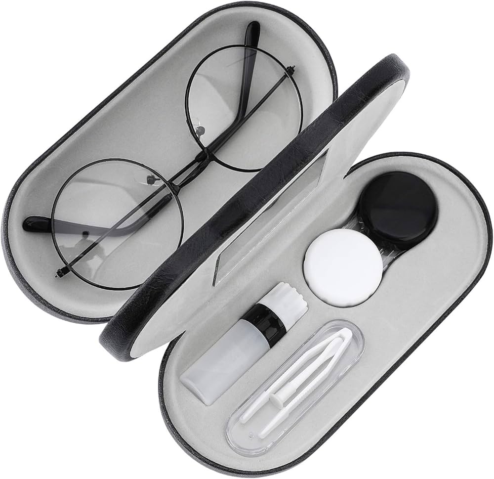 Amazon.com: MoKo Double Eyeglass Case, Contact Lens Case with