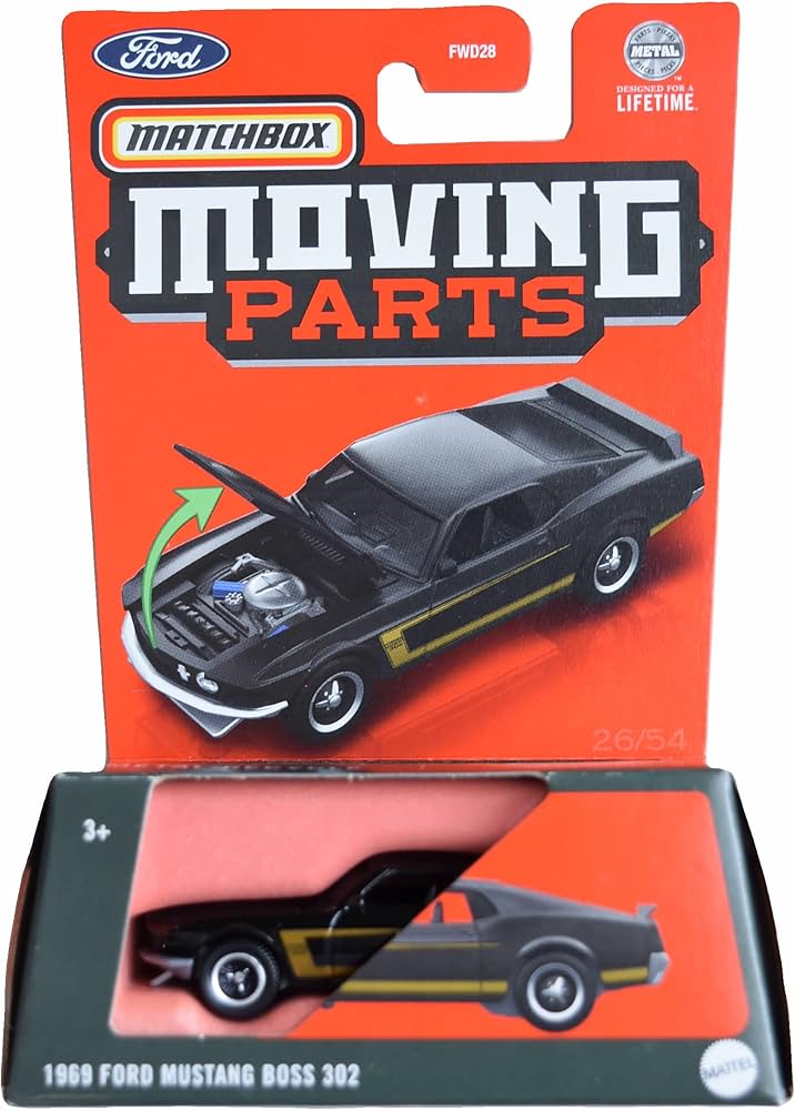 Amazon.com: Matchbox 1969 Ford Mustang Boss 302, Moving Parts