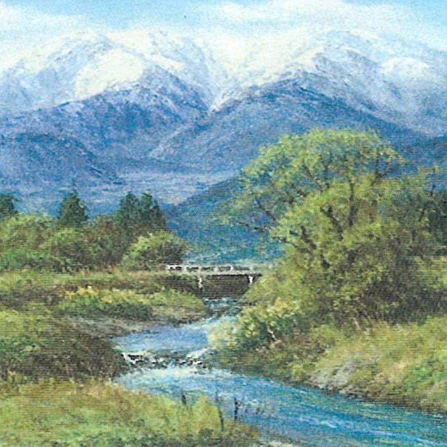 油彩画 ✨合掌作り✨山村風景 F10サイズ