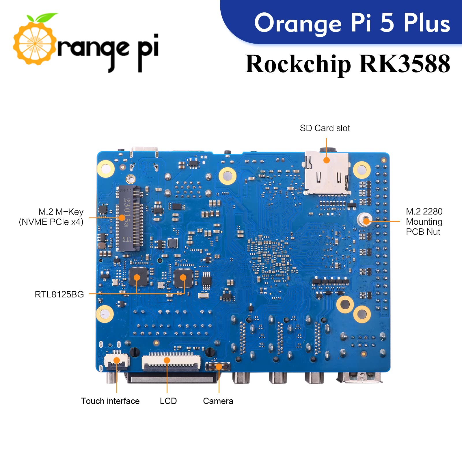Amazon.com: Orange Pi 5 Plus 4GB Rockchip RK3588 8 Core 64 Bit