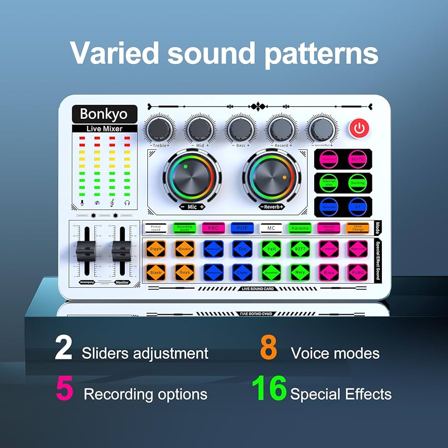 Amazon.com: Bonkyo F999 White Live Streaming Sound Card