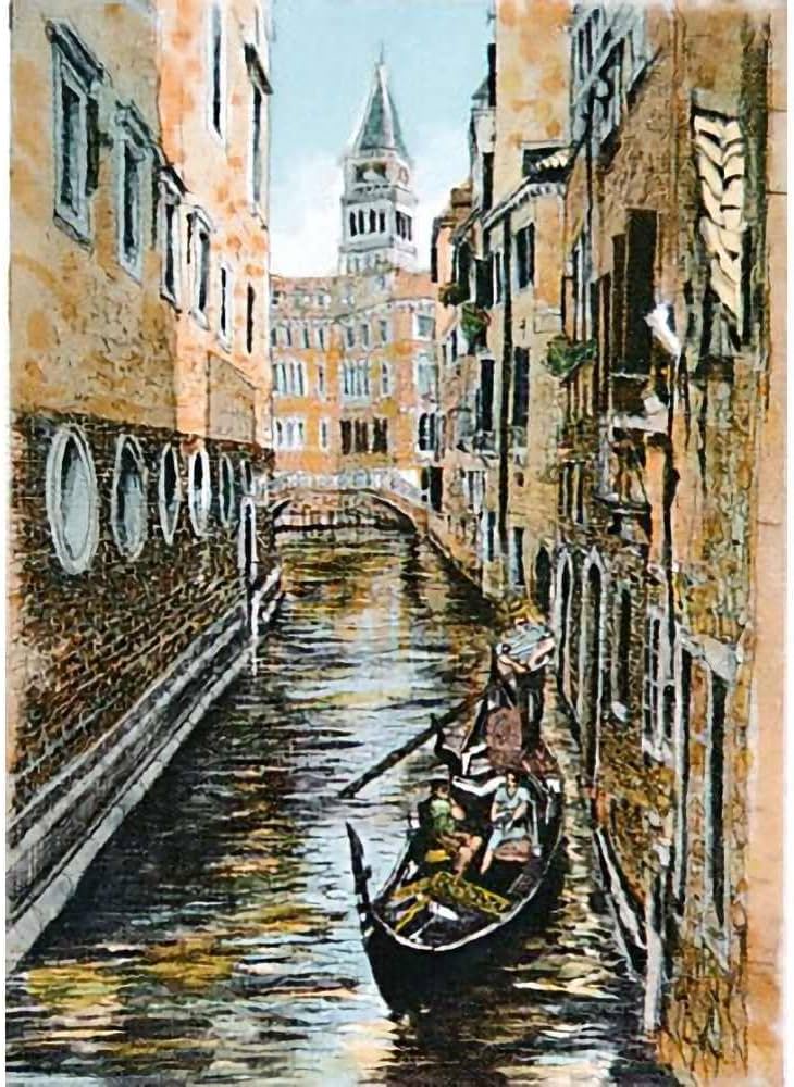 Amazon｜織田義郎 ベニスの教会 マット エッチング＋手彩色 版画 銅