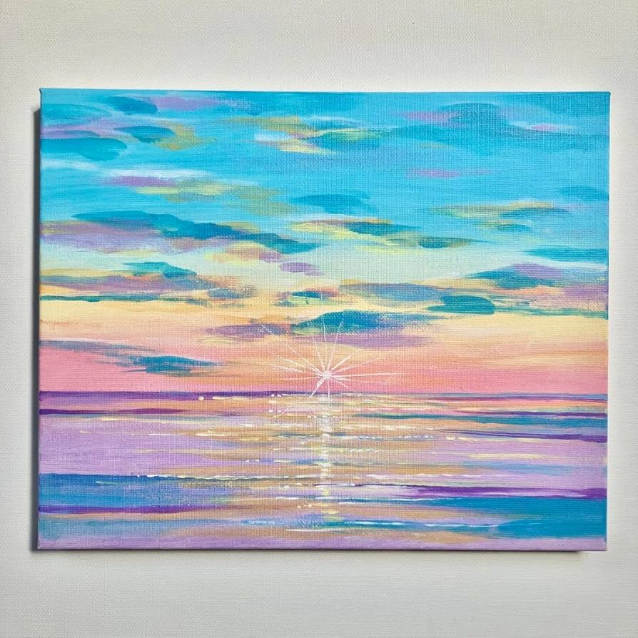 sunrise＊4号キャンバス 絵画 原画 風景画 海 空 朝日 沖縄 ハワイ