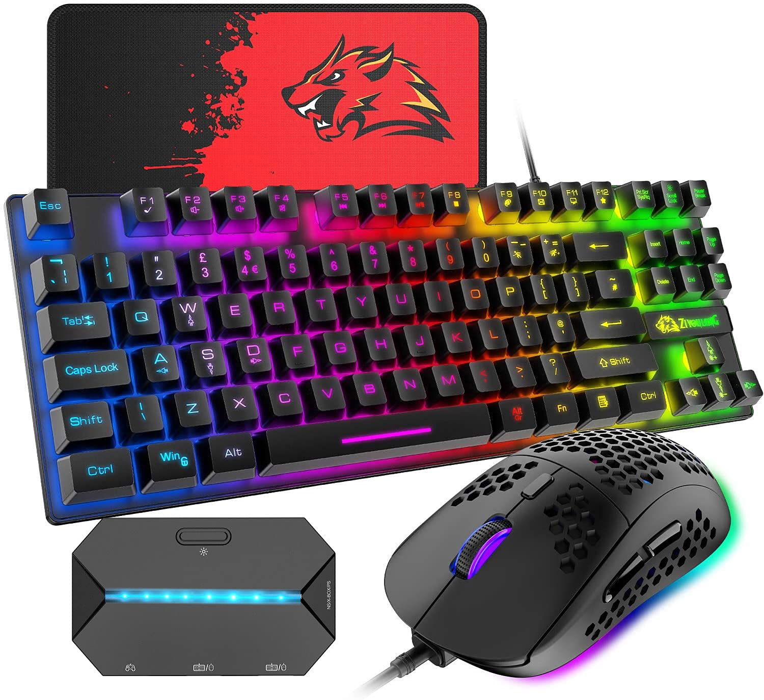 Amazon | ゲーミングキーボード マウス セット 88キー 軽量 LEDバック