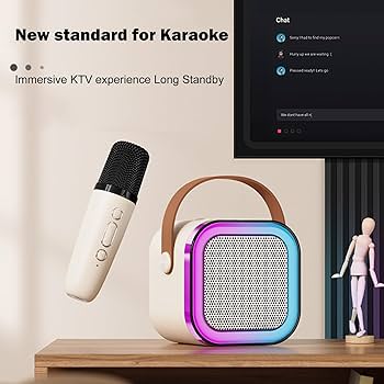 Amazon | JUANZI マイク付きカラオケマシン 大人と子供向けポータブル