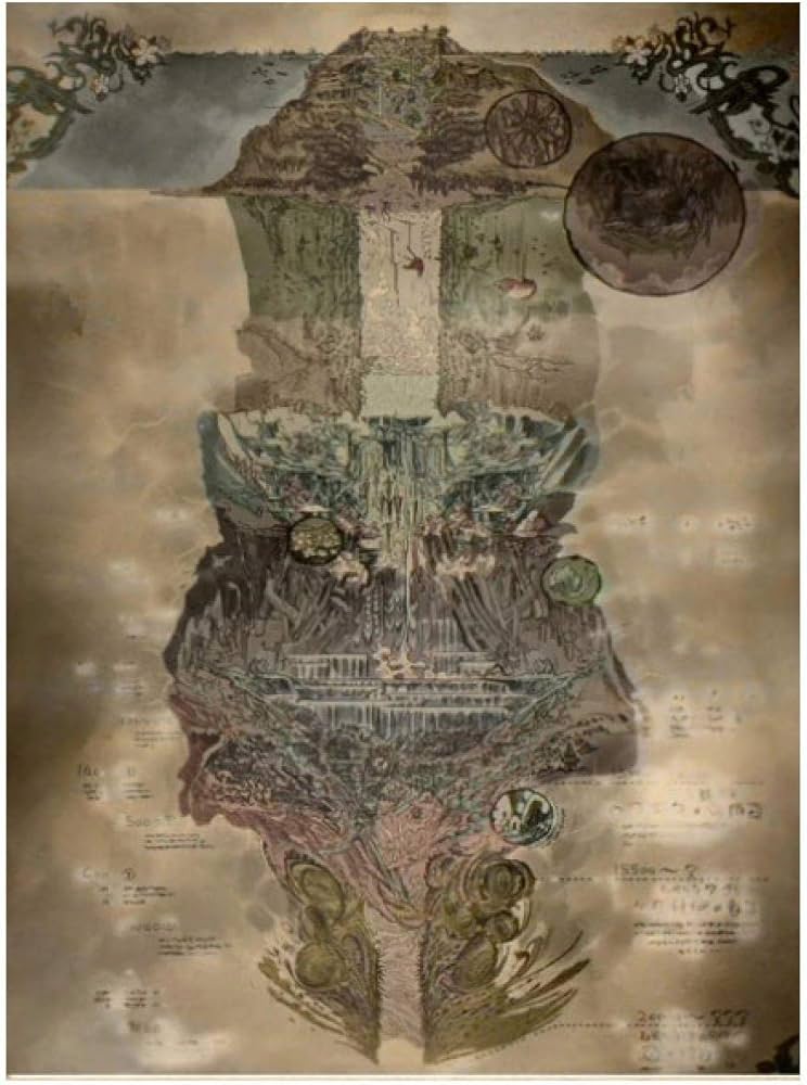 Amazon｜メイドインアビスの地図映画のポスター絵画アートプリント