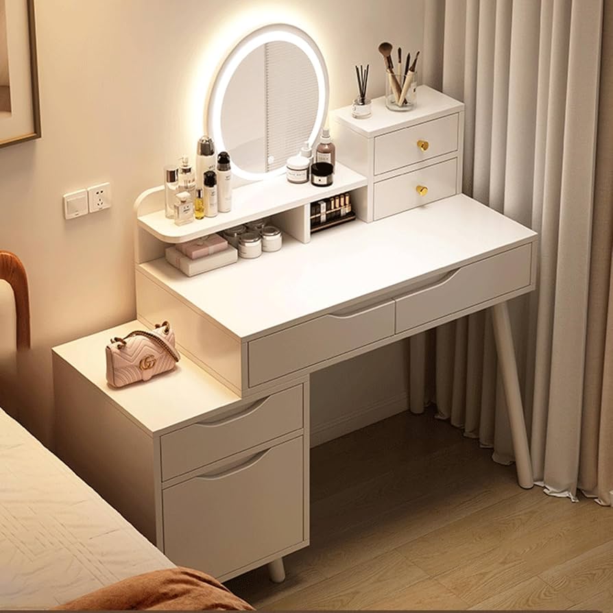 Amazon｜ドレッサー コンパクト LEDライト付きドレッサー チェアセット