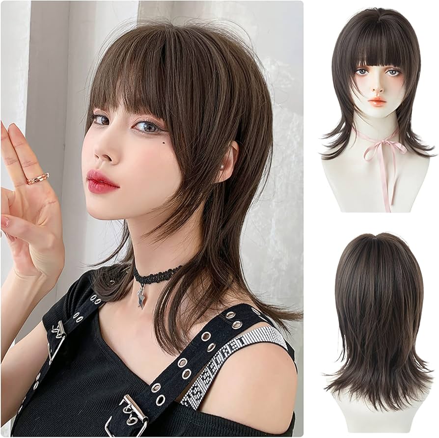 Amazon.co.jp: Airimori レディース フルウィッグ ウルフカット 女性