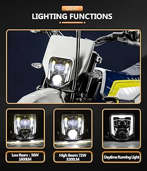 Amazon | BYKIT LEDオートバイヘッドライトアセンブリ Husqvarna 701