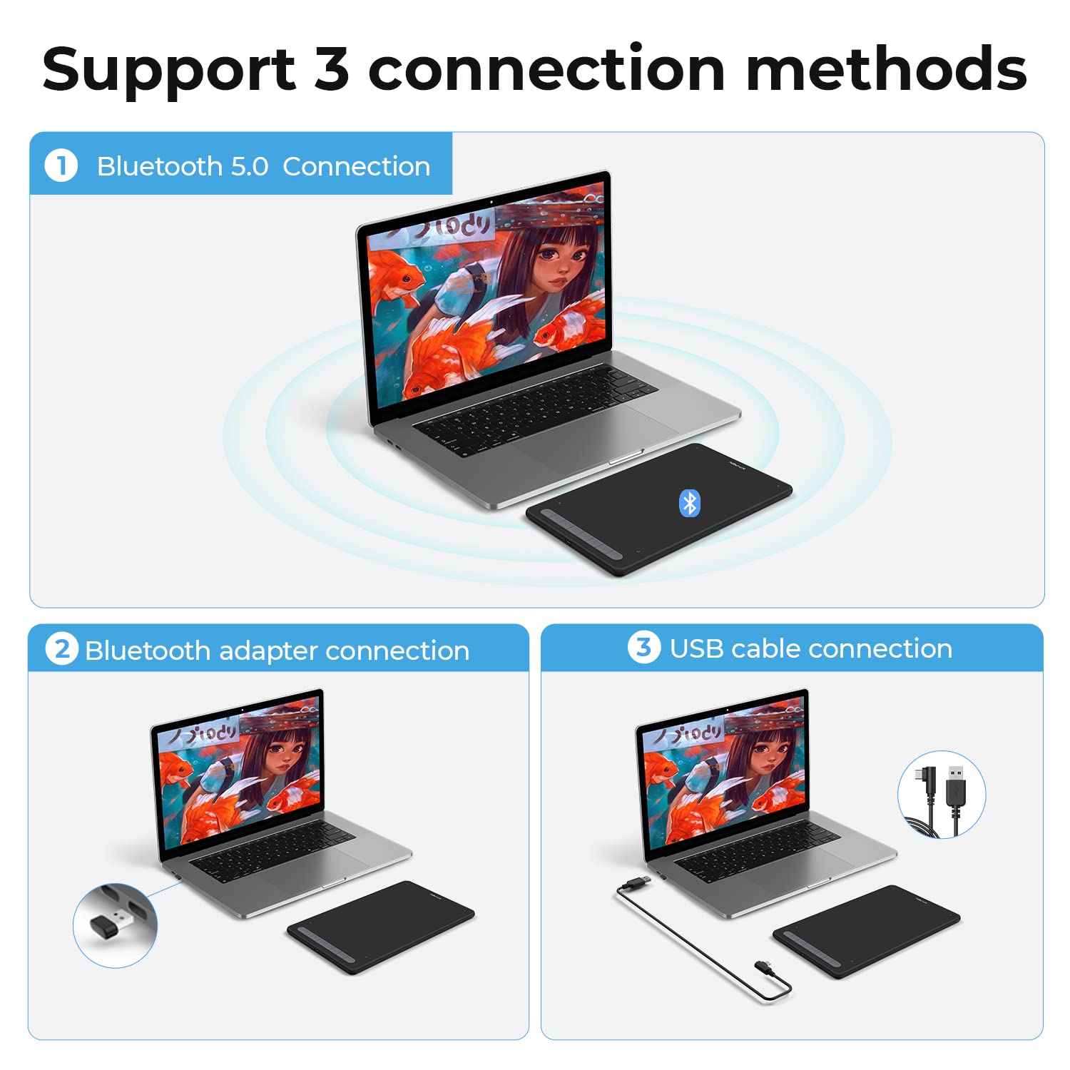 Amazon.com: XP-PEN Deco MW Bluetooth Computer Graphic Tablet 8x5