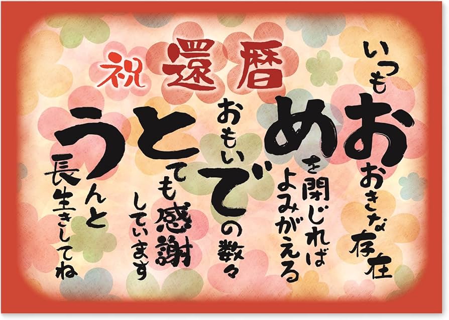 Amazon.co.jp: お祝い 誕生日 還暦 おめでとう A4サイズ (お父さん
