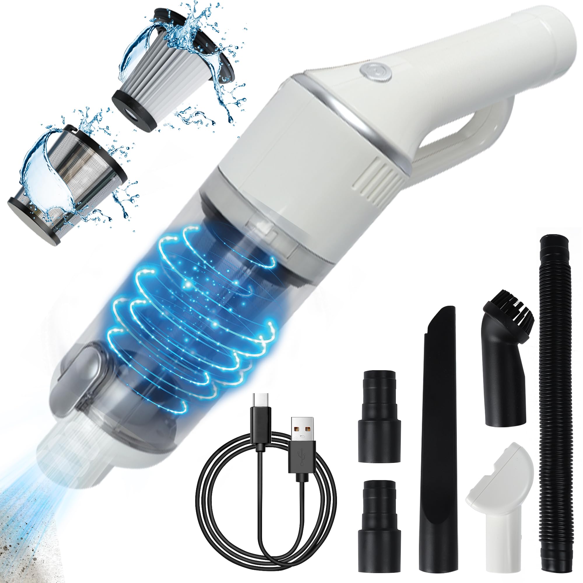 Amazon | 【2024 ハンディ掃除機-16000PA強力吸引】 コードレス