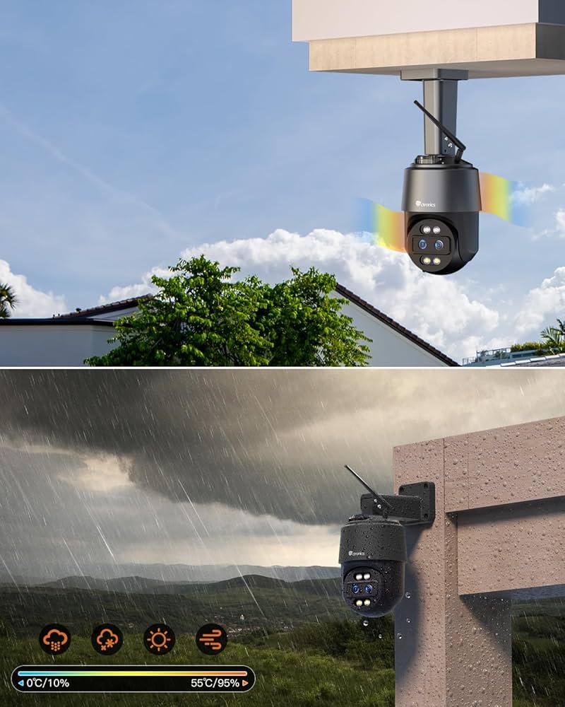 Amazon.co.jp: Ctronics 4k 防犯カメラ 屋外 10倍ハイブリッドズーム