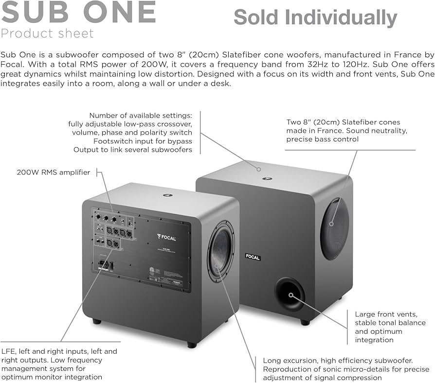 Amazon | Focal Sub One アクティブサブウーファー ブラック | FOCAL