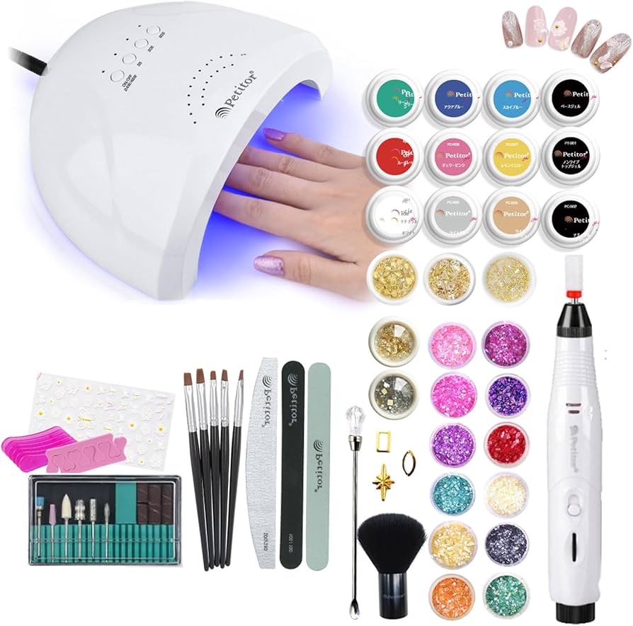 Amazon | プチトル ジェルネイルキット 120点 スターターキット ネイル