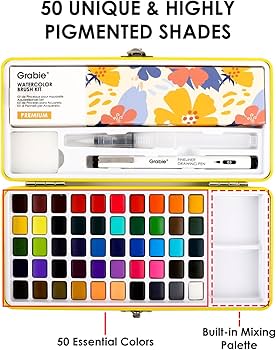 Amazon.co.jp: Grabie 50色 水彩絵の具セット : おもちゃ